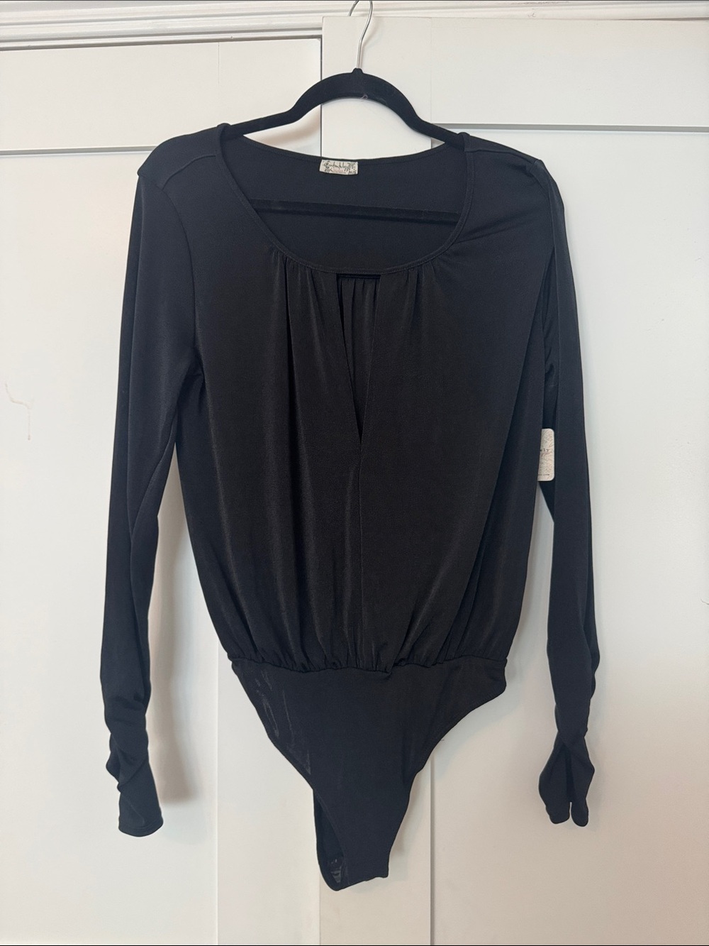Intimately by Free People Black Long Sleeve Bodysuit